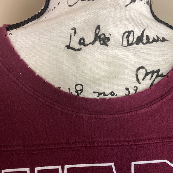 Pink by Victoria Secret long sleeve crop top maroon size XS - Picture 7 of 9